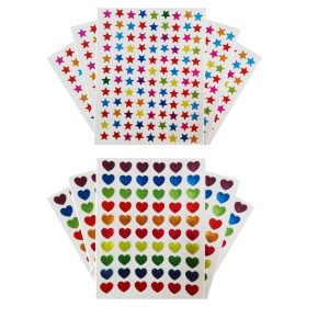 استیکر کودک طرح قلب و ستاره بسته 10 عددی